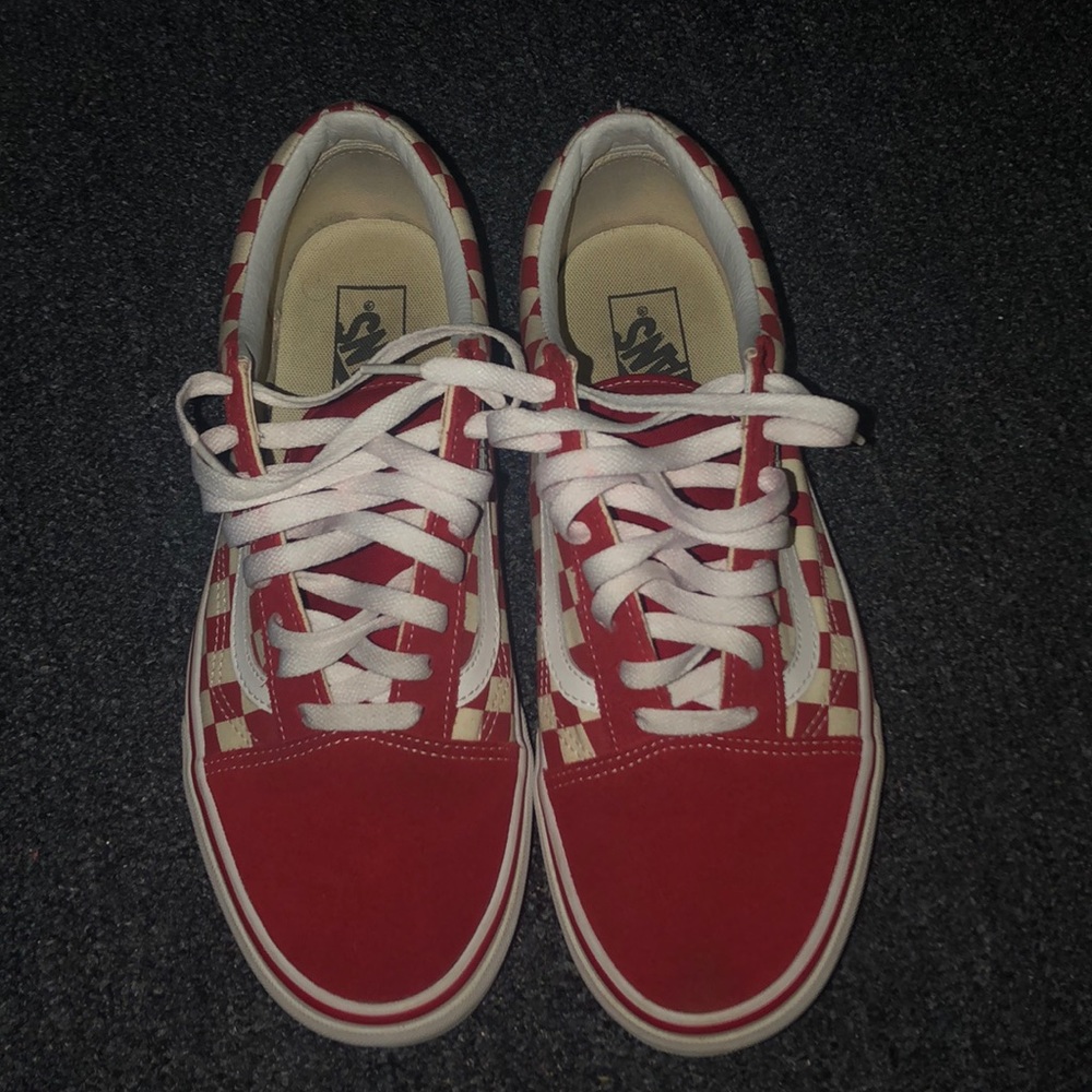 Red and white vans